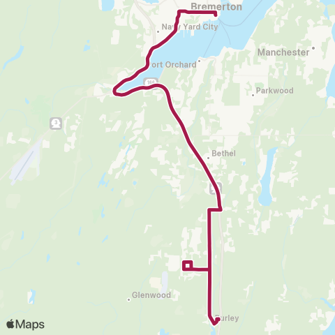 Kitsap Transit Burley Worker / Driver map