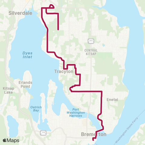 Kitsap Transit Tracyton Worker / Driver map