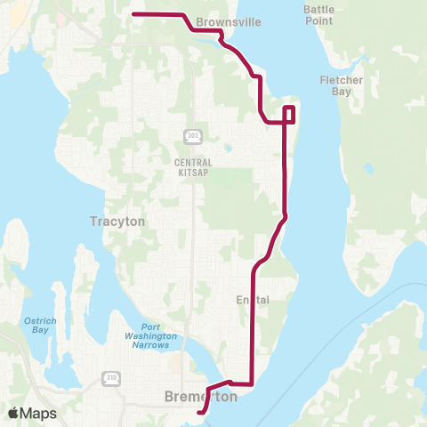 Kitsap Transit Illahee Worker / Driver map