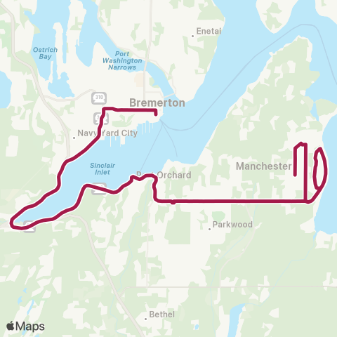 Kitsap Transit Manchester Beach Worker / Driver map