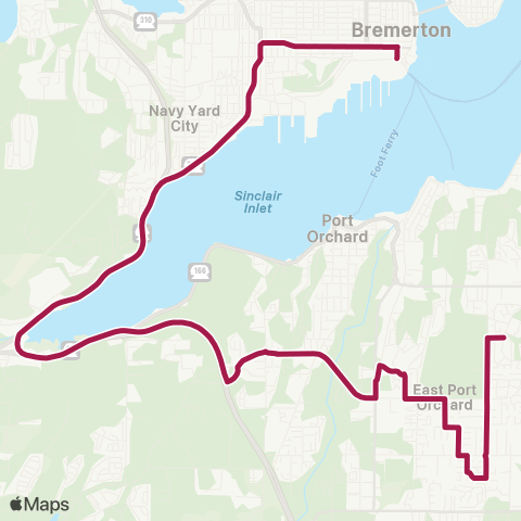 Kitsap Transit Parkwood / Ponderosa Worker / Driver map