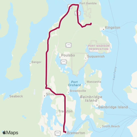 Kitsap Transit Port Gamble Worker / Driver map