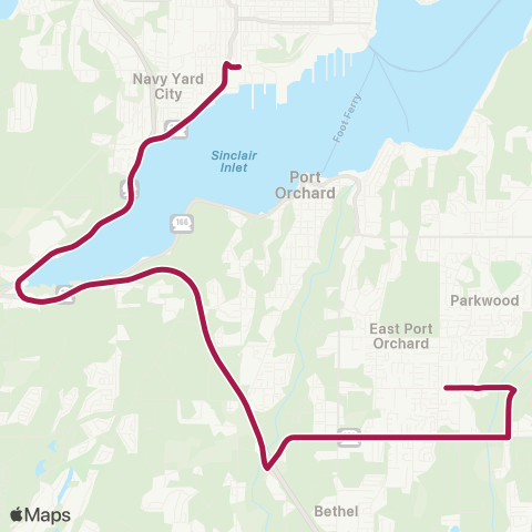 Kitsap Transit Salmonberry Worker / Driver map