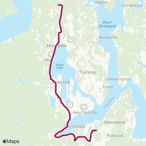 Kitsap Transit South Kitsap / Bangor map