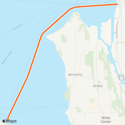 King County Water Taxi Vashon Route map
