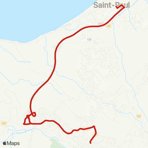 Kar'Ouest Gare rout. de St-Paul - Éperon - Mairie St-Gilles-les-Hauts (par RDT) map