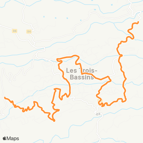 Kar'Ouest Bois-de-Nèfles - Mairie de Trois-Bassins - Château d'Eau - Ch. Béton map