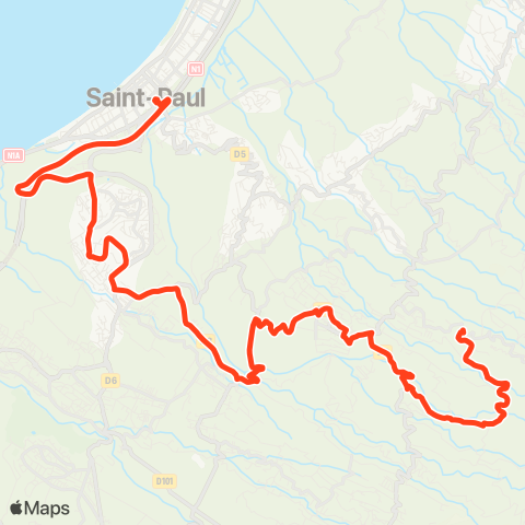 Kar'Ouest Gare de St-Paul - Bras Mouton - Feoga 1 map