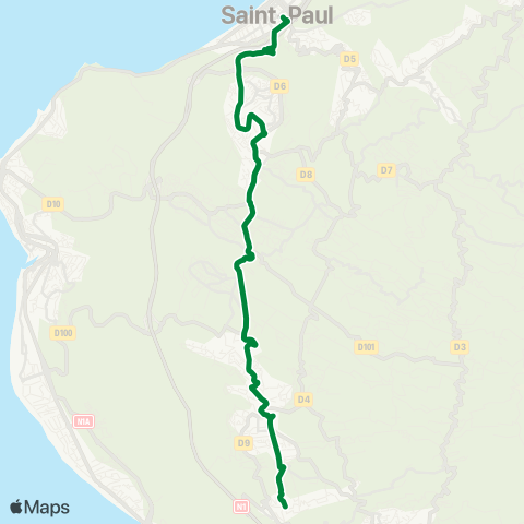 Kar'Ouest Gare rout. de St-Paul - La Saline (Prisami) - Barrage Vergers map