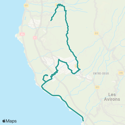 Kar'Ouest Grand Fond - RD13 - Piton St-Leu - Bois de Nèfles/Bois Blanc map