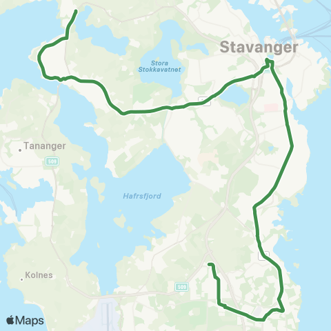 Kolumbus Busslinje i Rogaland map