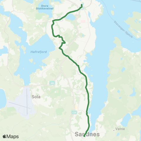 Kolumbus Busslinje i Rogaland map