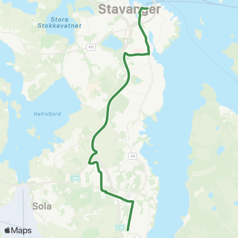 Kolumbus Busslinje i Rogaland map