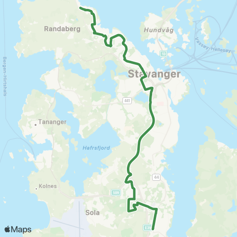 Kolumbus Busslinje i Rogaland map