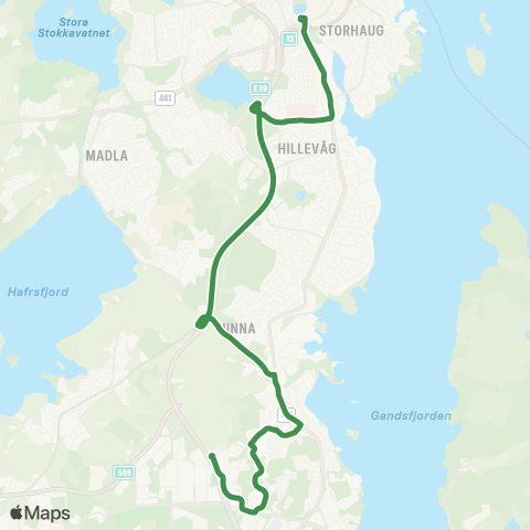 Kolumbus Busslinje i Rogaland map