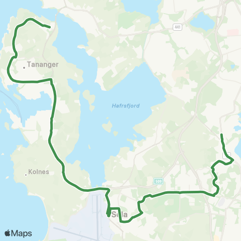 Kolumbus Busslinje i Rogaland map