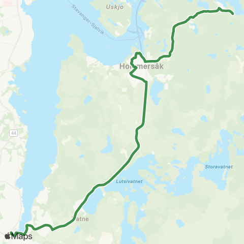 Kolumbus Busslinje i Rogaland map