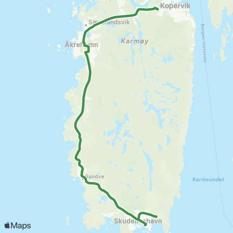 Kolumbus Busslinje i Rogaland map