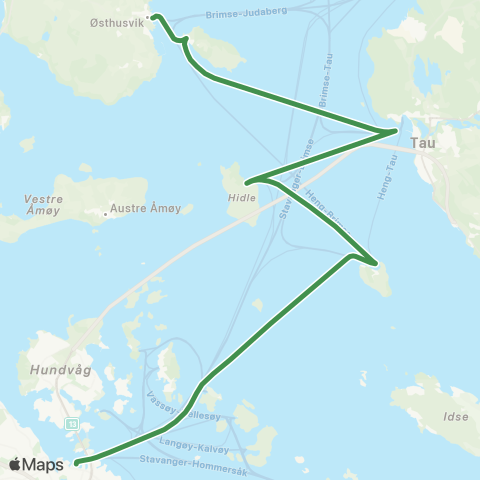 Kolumbus Båtlinje i Rogaland map