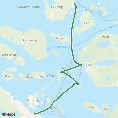 Kolumbus Båtlinje i Rogaland map