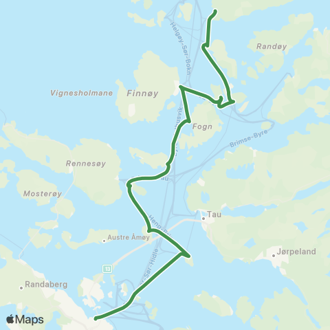 Kolumbus Båtlinje i Rogaland map