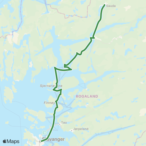 Kolumbus Båtlinje i Rogaland map