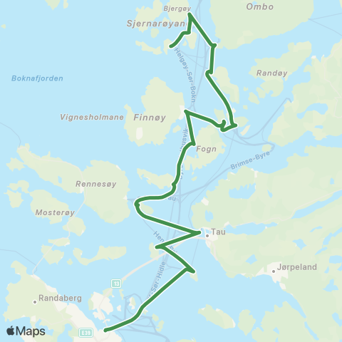 Kolumbus Båtlinje i Rogaland map