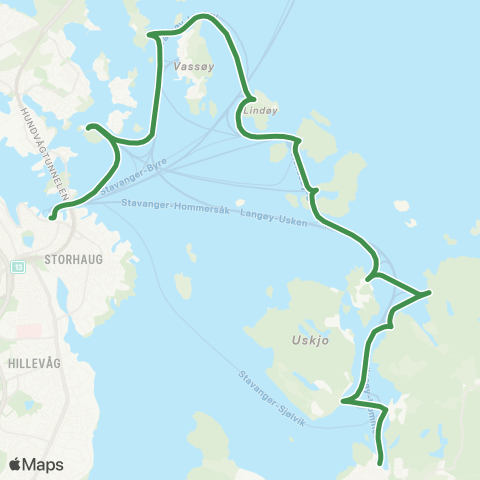 Kolumbus Båtlinje i Rogaland map