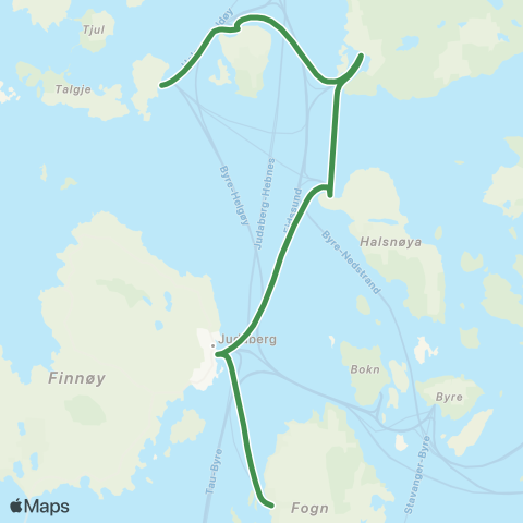 Kolumbus Båtlinje i Rogaland map