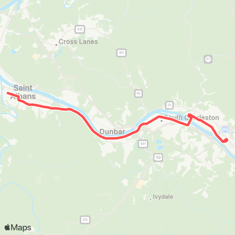 KRT St Albans / South Charleston map