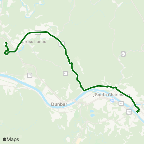 KRT Tyler Mountain / Cross Lanes map