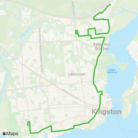 Kingston Transit St Lawrence College - Montreal St map