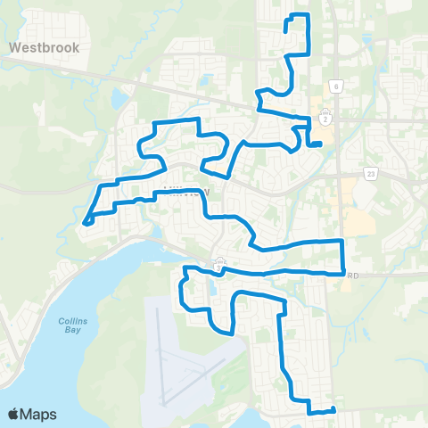 Kingston Transit Reddendale - Cataraqui Woods / Cataraqui Ctr map