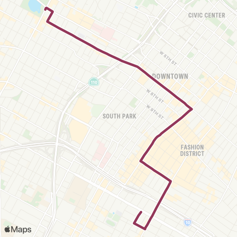 LADOT DASH DASH E map