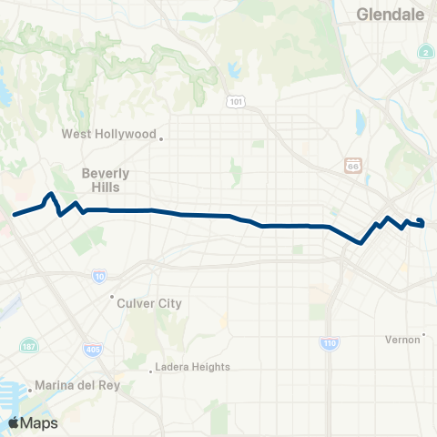 LADOT Commuter Express Ce534 map