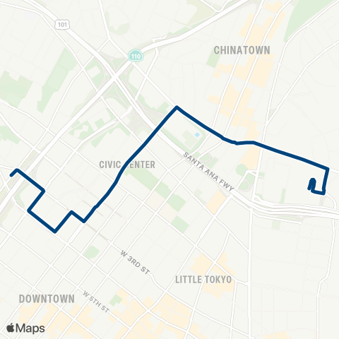 LADOT Commuter Express CE Union Station / Bunker Hill Shuttle map