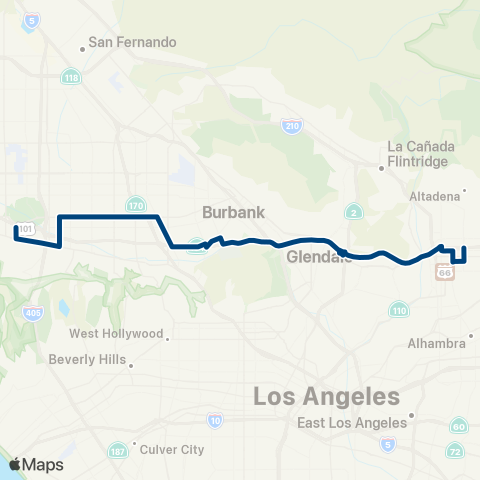 LADOT Commuter Express Ce549 map