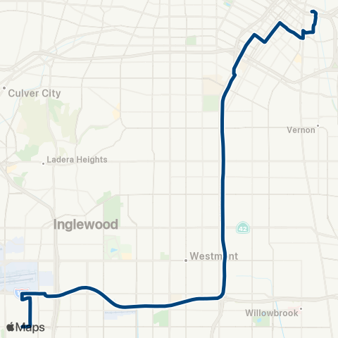 LADOT Commuter Express Ce439 map