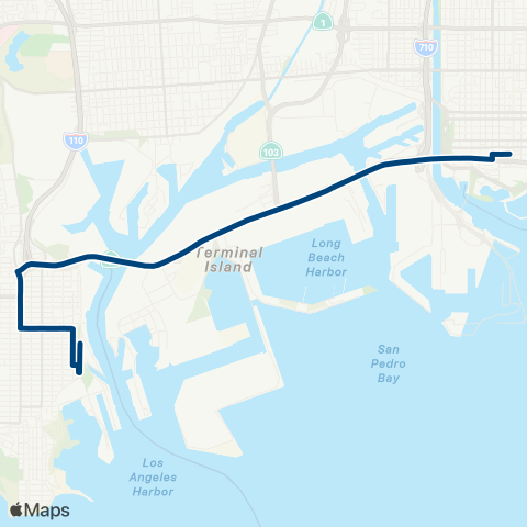 LADOT Commuter Express Ce142 map