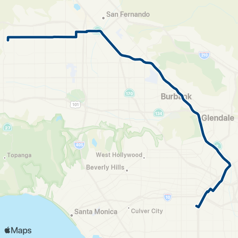 LADOT Commuter Express Ce419 map