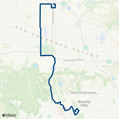 LADOT Commuter Express Ce573 map