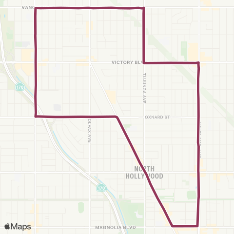 LADOT DASH DASH North Hollywoodloop map