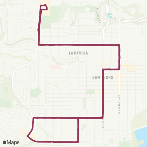 LADOT DASH DASH San Pedro map