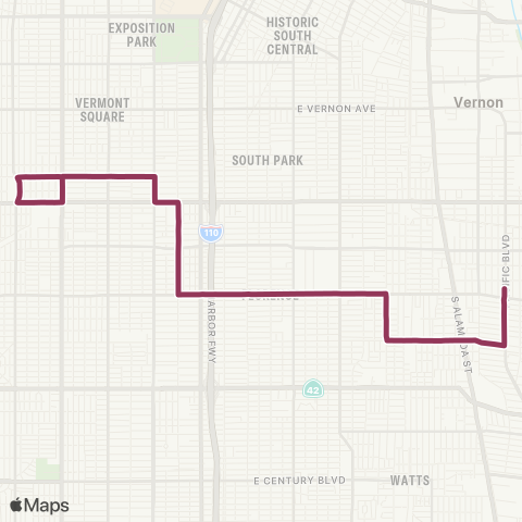 LADOT DASH DASH Chesterfield Square map