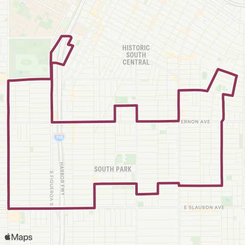 LADOT DASH DASH Southeastloop map