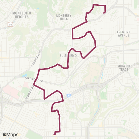 LADOT DASH DASH El Sereno / City Terrace map