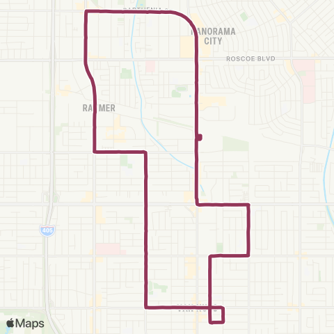 LADOT DASH DASH Panorama City / Van Nuysloop map