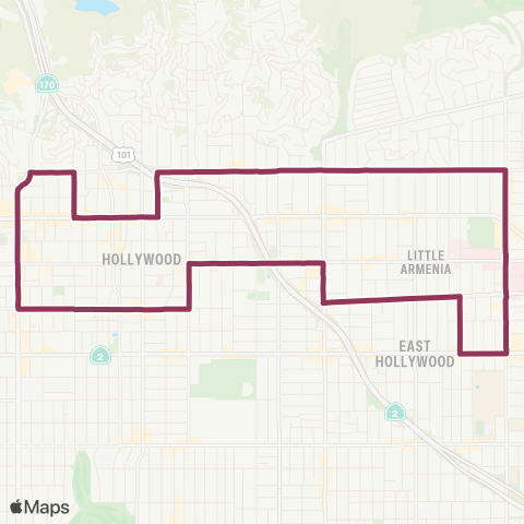 LADOT DASH DASH Hollywoodloop map