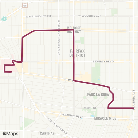 LADOT DASH DASH Fairfax map