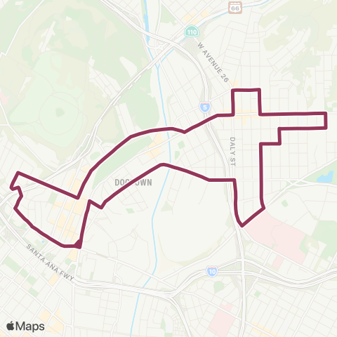 LADOT DASH DASH Lincoln Heights / Chinatownloop map